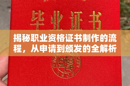 哈巴河揭秘职业资格证书制作的流程，从申请到颁发的全解析