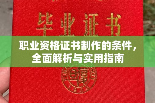 哈巴河职业资格证书制作的条件，全面解析与实用指南